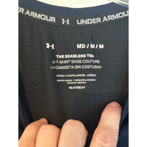 Under Armour Run Fitted T-Shirt Mens large Seamless Short Sleeve Workout Active - Picture 2 of 4